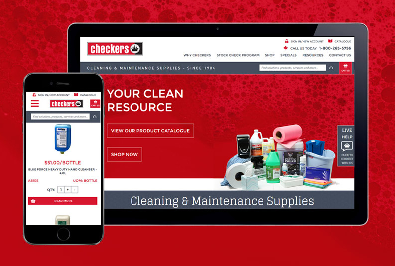 checkers cleaning ecommerce website design development london ontario