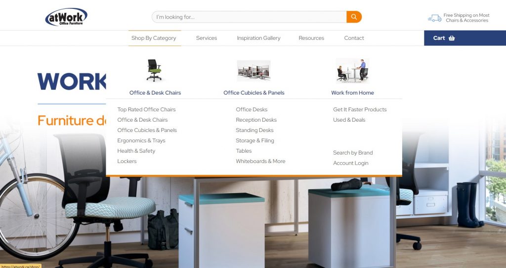atWork ecommerce multi-page website design & Development