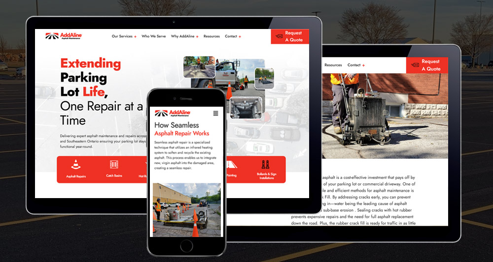 ZOO Web Design Project Story Addaline Asphalt Maintenance